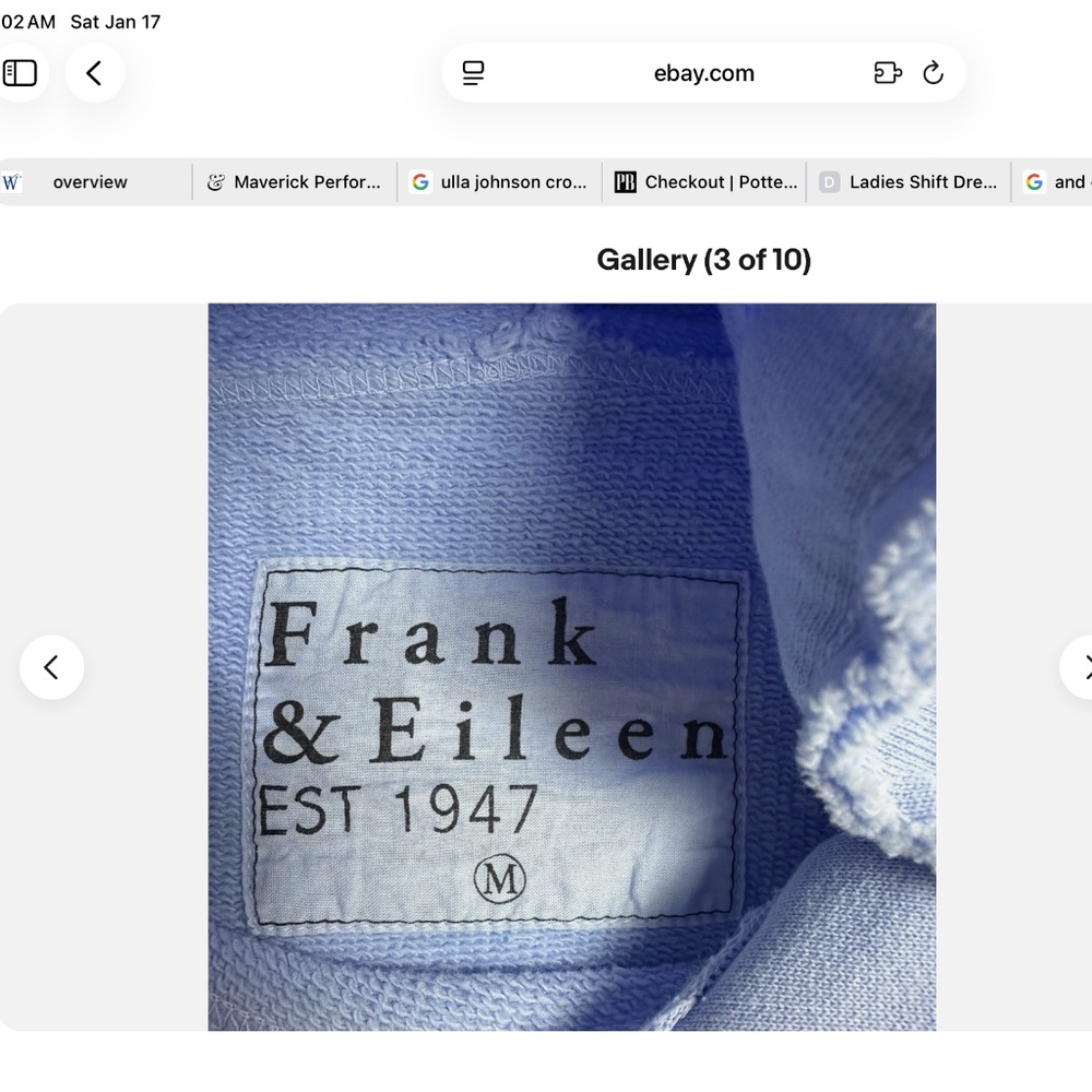 Frank and Eileen Kane sky blue size medium - Picture 3 of 5